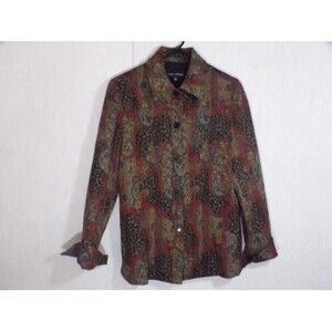 Randy Kemper Womens Shirt Jacket Size 10 Lined Tapestry Paisley Career Office